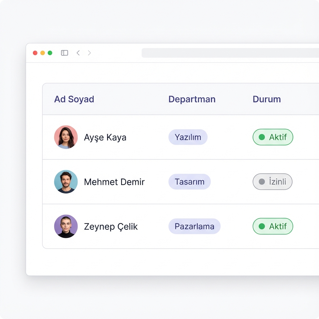 Personel Listesi Arayüzü